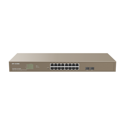 Switch 16 porturi PoE Gigabit, 2 porturi SFP Gigabit, Cloud Management - IP-COM G3318P-16-250W Switch 16 porturi PoE Gigabit, 2 porturi SFP Gigabit, Cloud Management - IP-COM G3318P-16-250W