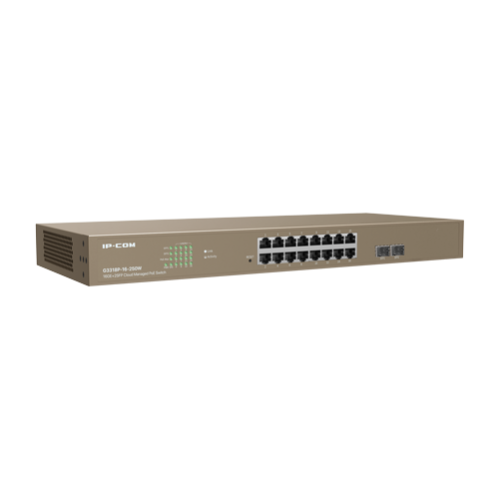 Switch 16 porturi PoE Gigabit, 2 porturi SFP Gigabit, Cloud Management - IP-COM G3318P-16-250W Switch 16 porturi PoE Gigabit, 2 porturi SFP Gigabit, Cloud Management - IP-COM G3318P-16-250W