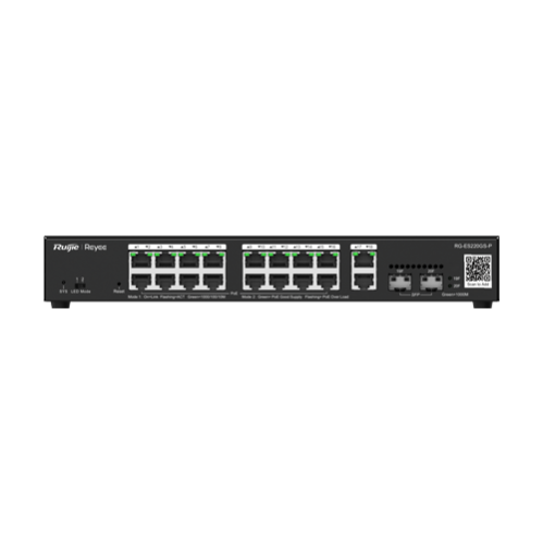 Switch L2, 16 x RJ45 1G PoE, 2 x SFP 1G, 2 x RJ45 1G, Cloud Management - Ruijie Reyee RG-ES220GS-P
