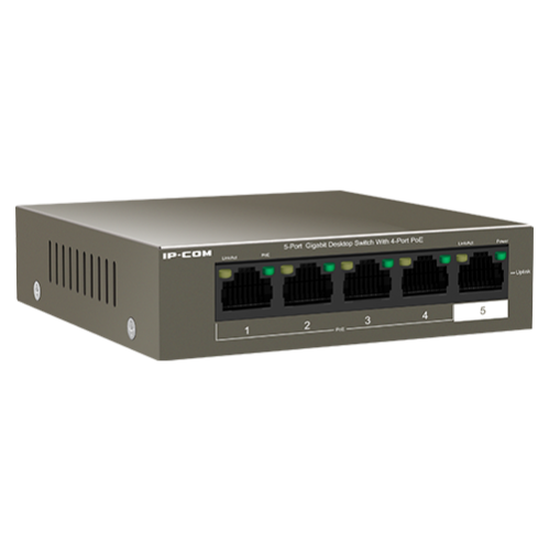 Switch 4 porturi Gigabit PoE, 1 port RJ45 Gigabit - IP-COM G1105P-4-63W Switch 4 porturi Gigabit PoE, 1 port RJ45 Gigabit - IP-COM G1105P-4-63W