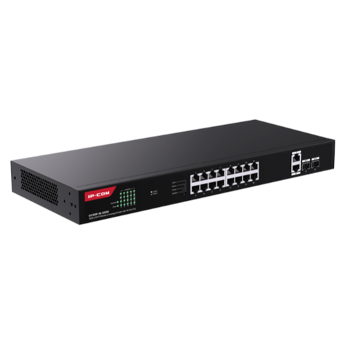 Switch 16 porturi Gigabit PoE, 2 x RJ45 Gigabit Uplink, 2 x SFP Gigabit, 1U - IP-COM G1120P-16-250W Switch 16 porturi Gigabit PoE, 2 x RJ45 Gigabit Uplink, 2 x SFP Gigabit, 1U - IP-COM G1120P-16-250W