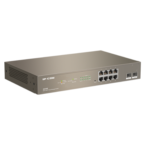Switch 8 x RJ45 Gigabit, 2 x SFP Gigabit Uplink, Cloud Management - IP-COM G3310F Switch 8 x RJ45 Gigabit, 2 x SFP Gigabit Uplink, Cloud Management - IP-COM G3310F