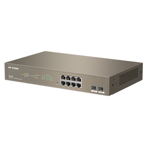 Switch 8 x RJ45 Gigabit, 2 x SFP Gigabit Uplink, Cloud Management - IP-COM G3310F Switch 8 x RJ45 Gigabit, 2 x SFP Gigabit Uplink, Cloud Management - IP-COM G3310F