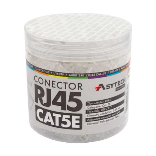 Mufa RJ-45 UTP Cat.5e (100 buc) RJ45-CAT5E-JAR Mufa RJ-45 UTP Cat.5e (100 buc) RJ45-CAT5E-JAR