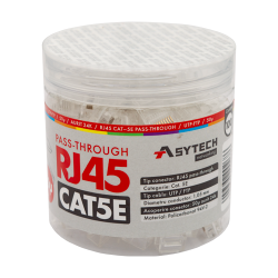 Mufa RJ-45 UTP Cat.5e EZ Passthrough, 50µ (100 buc) RJ45-CAT5E-EZ-50U-JAR Mufa RJ-45 UTP Cat.5e EZ Passthrough, 50µ (100 buc) RJ45-CAT5E-EZ-50U-JAR