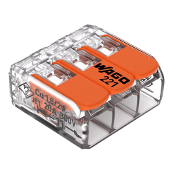 Conector derivatie 3 fire, max. 4 mmÂ² (50 buc.) - WAGO 221-413