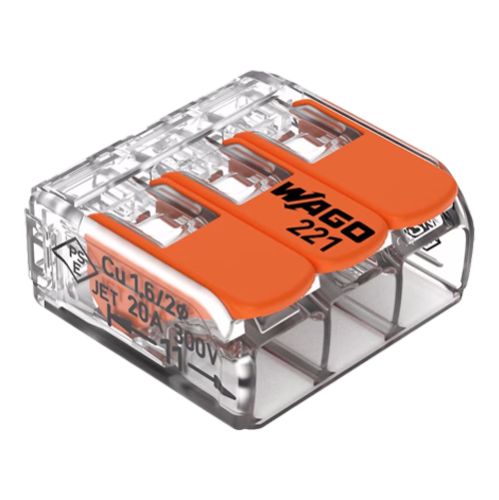 Conector derivatie 3 fire, max. 4 mm² (50 buc.) - WAGO 221-413 Conector derivatie 3 fire, max. 4 mm² (50 buc.) - WAGO 221-413
