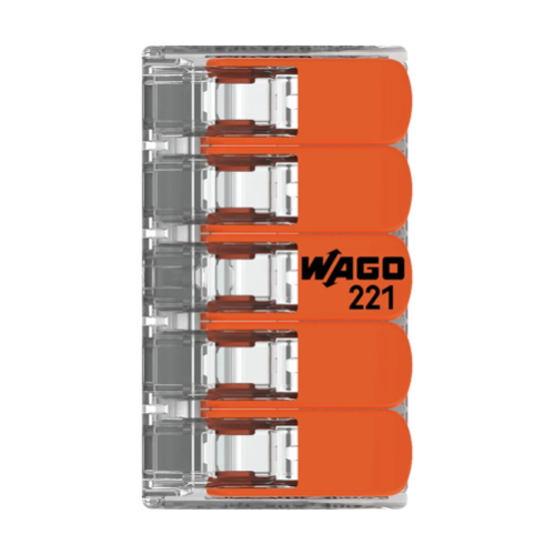 Conector derivatie 5 fire, max. 4 mm² (25 buc.) - WAGO 221-415 Conector derivatie 5 fire, max. 4 mm² (25 buc.) - WAGO 221-415