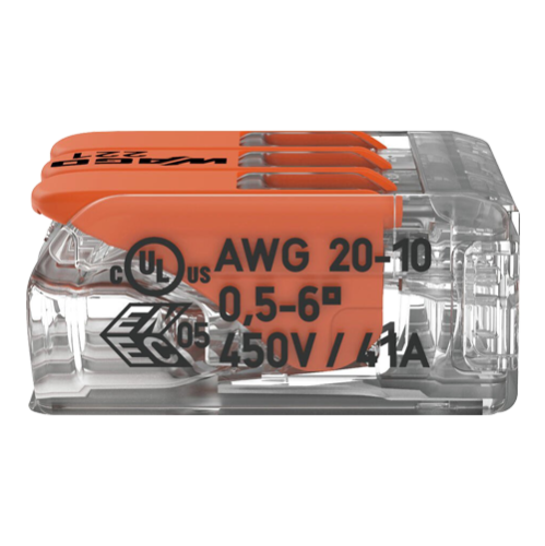 Conector derivatie 3 fire, max. 6 mm² (30 buc.) - WAGO 221-613 Conector derivatie 3 fire, max. 6 mm² (30 buc.) - WAGO 221-613