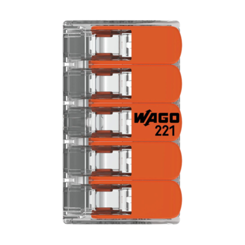 Conector derivatie 5 fire, max. 6 mmÂ² (15 buc.) - WAGO 221-615
