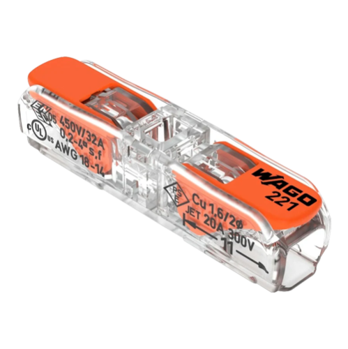 Conector derivatie in linie, 2 fire, max. 4 mm² (60 buc.) - WAGO 221-2411 Conector derivatie in linie, 2 fire, max. 4 mm² (60 buc.) - WAGO 221-2411