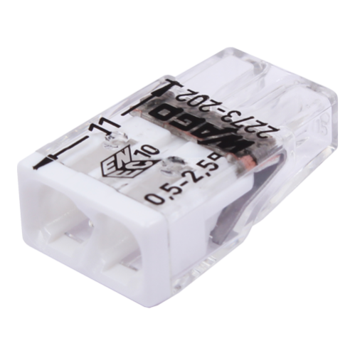 Conector compact de imbinare, 2 fire, max. 2.5 mm² (100 buc.) - WAGO 2273-202 Conector compact de imbinare, 2 fire, max. 2.5 mm² (100 buc.) - WAGO 2273-202