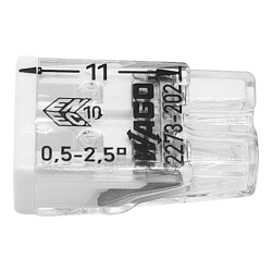 Conector compact de imbinare, 2 fire, max. 2.5 mm² (100 buc.) - WAGO 2273-202 Conector compact de imbinare, 2 fire, max. 2.5 mm² (100 buc.) - WAGO 2273-202