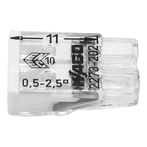 Conector compact de imbinare, 2 fire, max. 2.5 mm² (100 buc.) - WAGO 2273-202 Conector compact de imbinare, 2 fire, max. 2.5 mm² (100 buc.) - WAGO 2273-202