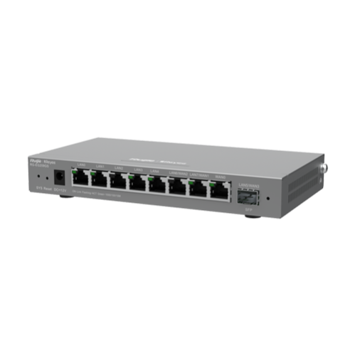 Router 8 porturi RJ45 1 Gbps, 1 port SFP 1 Gbps, 200 clienti, Multi-WAN, Cloud Management - Ruijie RG-EG209GS Router 8 porturi RJ45 1 Gbps, 1 port SFP 1 Gbps, 200 clienti, Multi-WAN, Cloud Management - Ruijie RG-EG209GS