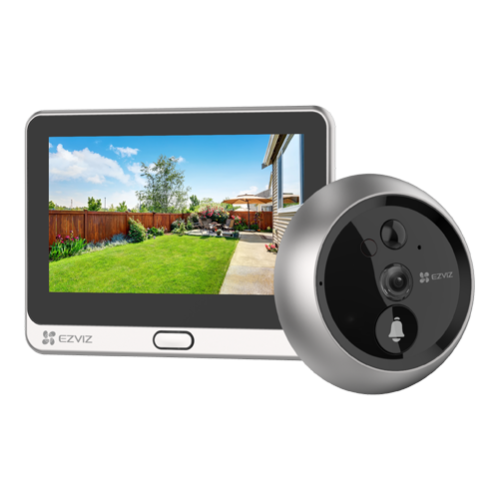 Vizor electronic smart, Wi-Fi, FullHD, monitor 4.3 inch, sonerie, acumulator 4600mAh, PIR - EZVIZ CS-DP2C-Silver Vizor electronic smart, Wi-Fi, FullHD, monitor 4.3 inch, sonerie, acumulator 4600mAh, PIR - EZVIZ CS-DP2C-Silver