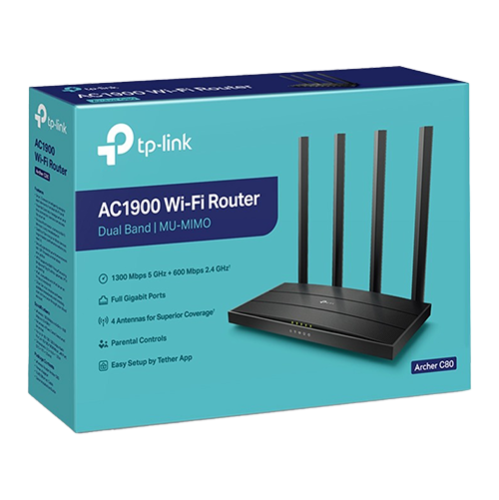 Router Wireless TP-Link Archer C80 Beamforming OneMesh AC1900 ArcherC80 Router Wireless TP-Link Archer C80 Beamforming OneMesh AC1900 ArcherC80