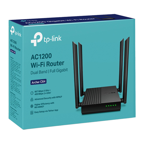 Router Wireless TP-Link Archer C64 AC1200 Tehnologie MU-MIMO si Beamforming ArcherC64 Router Wireless TP-Link Archer C64 AC1200 Tehnologie MU-MIMO si Beamforming ArcherC64