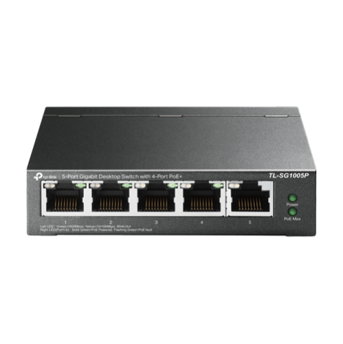 Switch 4 x RJ45 1G PoE, 1 x RJ45 1G, Unmanaged - TP-Link TL-SG1005P Switch 4 x RJ45 1G PoE, 1 x RJ45 1G, Unmanaged - TP-Link TL-SG1005P