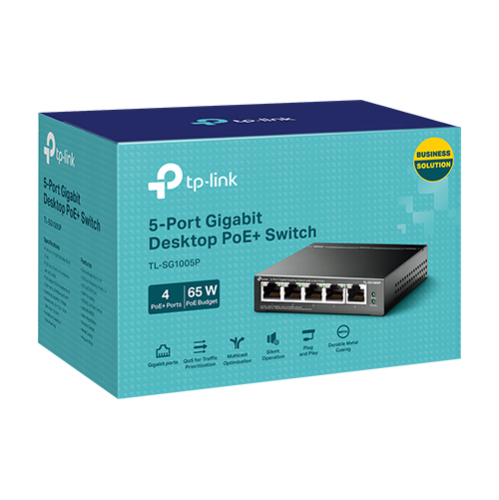 Switch 4 x RJ45 1G PoE, 1 x RJ45 1G, Unmanaged - TP-Link TL-SG1005P Switch 4 x RJ45 1G PoE, 1 x RJ45 1G, Unmanaged - TP-Link TL-SG1005P