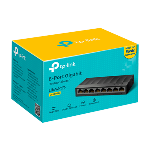 Switch LiteWave LS1008G, 8 x RJ45 Gigabit, Unmanaged - TP-Link LS1008G Switch LiteWave LS1008G, 8 x RJ45 Gigabit, Unmanaged - TP-Link LS1008G