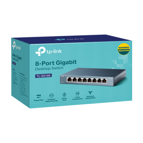 Switch L2, 8 x RJ45 1G, Unmanaged - TP-Link TL-SG108 Switch L2, 8 x RJ45 1G, Unmanaged - TP-Link TL-SG108