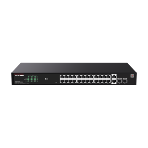 Switch 24 porturi PoE RJ45 Gigabit, 2 x RJ45 Gigabit, 2 x SFP Gigabit, Management, 1U - IP-COM G2228P-24-410W Switch 24 porturi PoE RJ45 Gigabit, 2 x RJ45 Gigabit, 2 x SFP Gigabit, Management, 1U - IP-COM G2228P-24-410W