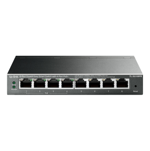 Switch Easy Smart, 4 x RJ45 1G PoE, 4 x RJ45 1G, Managed - TP-Link TL-SG108PE Switch Easy Smart, 4 x RJ45 1G PoE, 4 x RJ45 1G, Managed - TP-Link TL-SG108PE