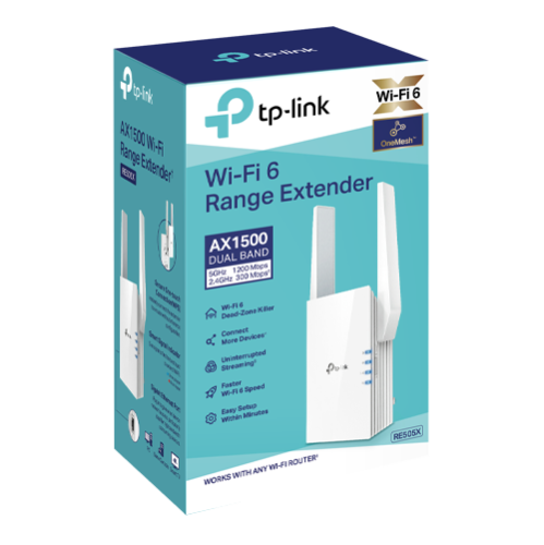 Wireless Range Extender TP-Link RE505X Wi-Fi 6 Dual-Band Gigabit AX1500 - TP-LINK RE505X Wireless Range Extender TP-Link RE505X Wi-Fi 6 Dual-Band Gigabit AX1500 - TP-LINK RE505X