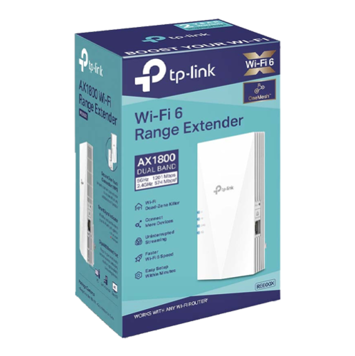 Wireless Range Extender TP-LINK RE600X AX1800, Wi-Fi 6, Dual-Band - TP-LINK RE600X Wireless Range Extender TP-LINK RE600X AX1800, Wi-Fi 6, Dual-Band - TP-LINK RE600X