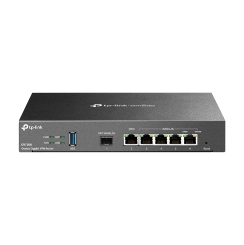 Router VPN, 1 x SFP Gigabit, 5 x RJ45 Gigabit, 1 x USB - TP-Link Omada ER7206 Router VPN, 1 x SFP Gigabit, 5 x RJ45 Gigabit, 1 x USB - TP-Link Omada ER7206