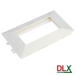 Rama alba dubla pentru aparataj 45x45 mm (4 module) - DLX DLX-102-12 Rama alba dubla pentru aparataj 45x45 mm (4 module) - DLX DLX-102-12