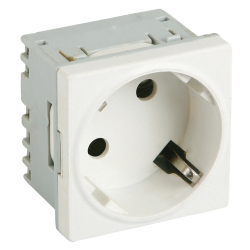 Priza modulara schuko cu impamantare, alb - DLX DLX-245-45 Priza modulara schuko cu impamantare, alb - DLX DLX-245-45