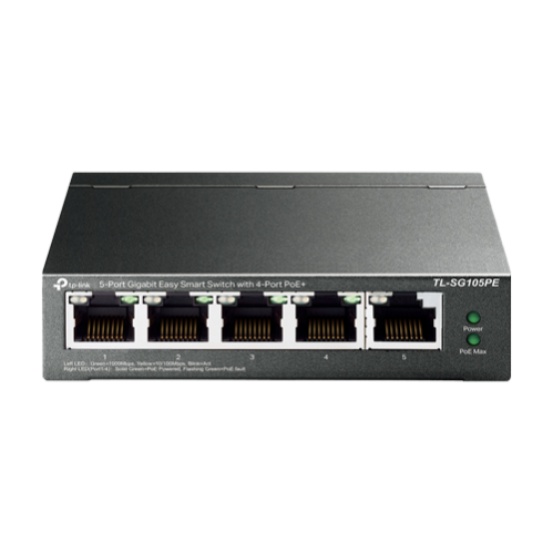 Switch 4 x RJ45 1G PoE, 1 x RJ45 1G, Buget PoE 65W, Easy Smart Managed - TP-Link TL-SG105PE Switch 4 x RJ45 1G PoE, 1 x RJ45 1G, Buget PoE 65W, Easy Smart Managed - TP-Link TL-SG105PE