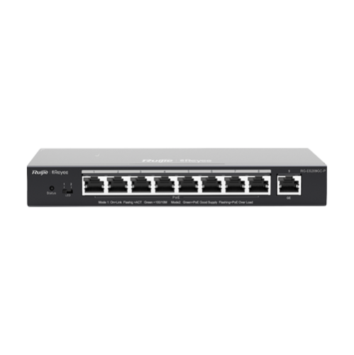 Switch L2, 8 x RJ45 1G PoE, 1 x RJ45 1G, Cloud Management - Ruijie Reyee RG-ES209GC-P Switch L2, 8 x RJ45 1G PoE, 1 x RJ45 1G, Cloud Management - Ruijie Reyee RG-ES209GC-P