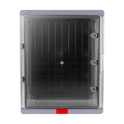 Cutie distributie IP67 din ABS gri, usa transparenta, placa metalica, 400x500x240 mm PS405024