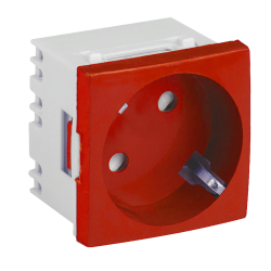Priza modulara schuko cu impamantare, rosu - DLX DLX-245-46 Priza modulara schuko cu impamantare, rosu - DLX DLX-245-46