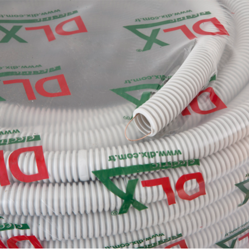 Tub flexibil (copex) D16, Halogen free, ignifug, cu fir tragere, rola 100 metri - DLX CRP-869-16 Tub flexibil (copex) D16, Halogen free, ignifug, cu fir tragere, rola 100 metri - DLX CRP-869-16