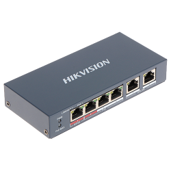 Switch 4 porturi PoE+, 2 porturi uplink - HIKVISION DS-3E0106HP-E Switch 4 porturi PoE+, 2 porturi uplink - HIKVISION DS-3E0106HP-E