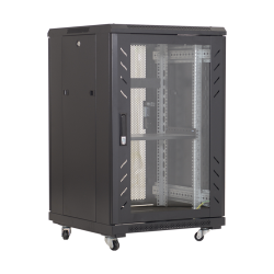 Rack podea 18U 19' 600x600, capacitate incarcare 500 Kg, negru - ASYTECH Networking ASY-18U-6060E