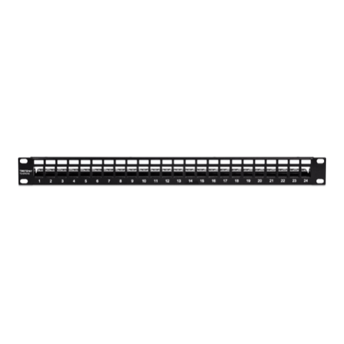 Patch Panel ecranat 24 porturi blank keystone 1U - TRENDnet TC-KP24S Patch Panel ecranat 24 porturi blank keystone 1U - TRENDnet TC-KP24S