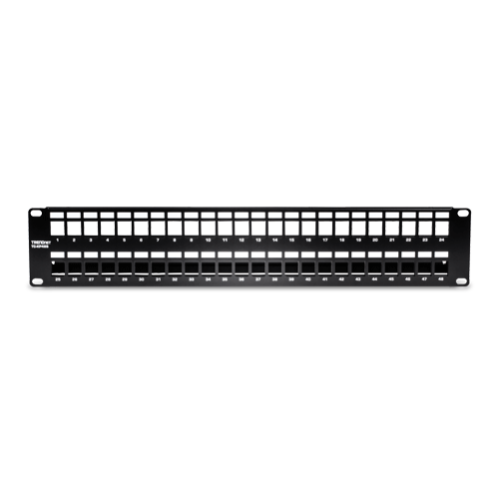 Patch Panel ecranat 48 porturi blank keystone 2U - TRENDnet TC-KP48S Patch Panel ecranat 48 porturi blank keystone 2U - TRENDnet TC-KP48S