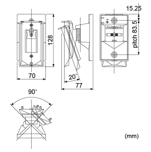 Suport de perete detector PIR (alb) - OPTEX CA-1W-W