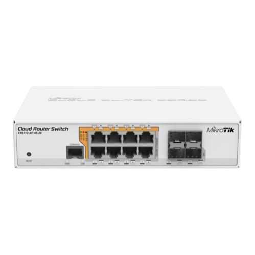 Management Switch, 8 x Gigabit cu PoE-out, 4 x SFP - Mikrotik CRS112-8P-4S-IN Management Switch, 8 x Gigabit cu PoE-out, 4 x SFP - Mikrotik CRS112-8P-4S-IN
