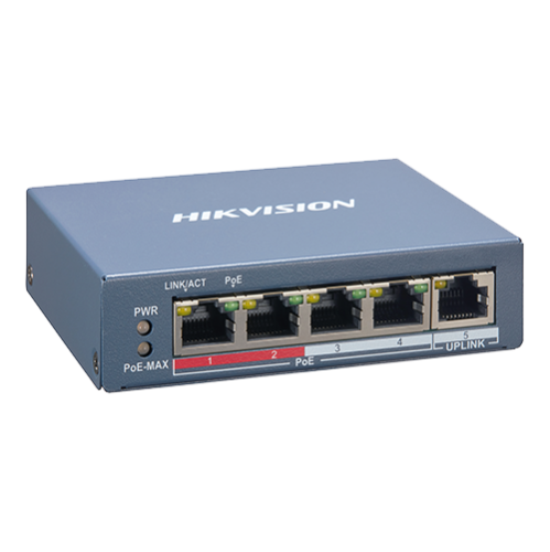 Switch 4 porturi PoE, 1 port uplink RJ45, SMART Management - HIKVISION DS-3E1105P-EI Switch 4 porturi PoE, 1 port uplink RJ45, SMART Management - HIKVISION DS-3E1105P-EI