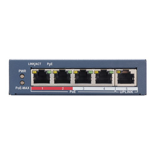 Switch 4 porturi PoE, 1 port uplink RJ45, SMART Management - HIKVISION DS-3E1105P-EI Switch 4 porturi PoE, 1 port uplink RJ45, SMART Management - HIKVISION DS-3E1105P-EI