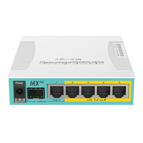 Router hEX PoE, 5 x Gigabit 4 PoE, 1 x SFP, RouterOS L4 - Mikrotik RB960PGS Router hEX PoE, 5 x Gigabit 4 PoE, 1 x SFP, RouterOS L4 - Mikrotik RB960PGS