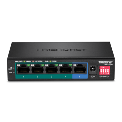 Switch 4 porturi Gigabit Long Range 200m PoE+, 1 port Gigabit - TRENDnet TPE-LG50 Switch 4 porturi Gigabit Long Range 200m PoE+, 1 port Gigabit - TRENDnet TPE-LG50