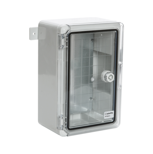 Cutie distributie IP65 din ABS gri, usa transparenta, placa metalica, 200x300x130 mm PP3011 Cutie distributie IP65 din ABS gri, usa transparenta, placa metalica, 200x300x130 mm PP3011