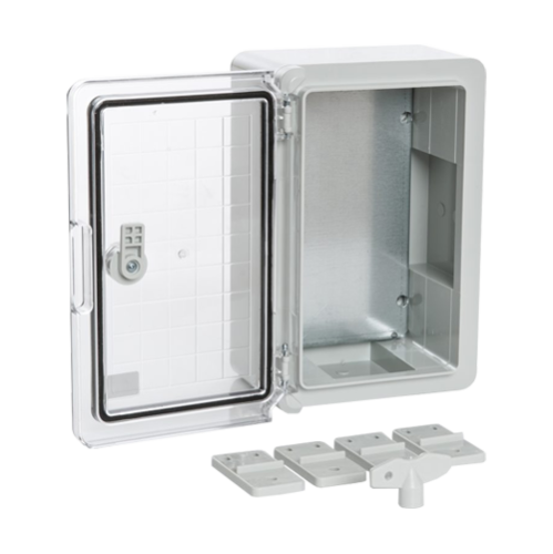 Cutie distributie IP65 din ABS gri, usa transparenta, placa metalica, 200x300x130 mm PP3011 Cutie distributie IP65 din ABS gri, usa transparenta, placa metalica, 200x300x130 mm PP3011